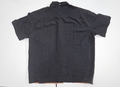 Vintage 90s OOBE Brand Mens XXL Button Down Shirt Black Orange Contrast Rayon