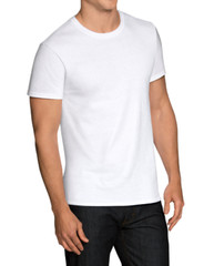 For Mens 100% Cotton Thick Basic Tee Casual T-Shirt Crew Neck V-Neck White S-4XL