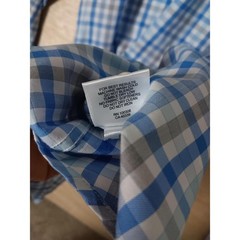 Peter Millar Blue Grey Gingham Large Check Button Down Shirt Mens Large EUC