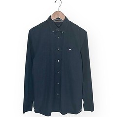 TED BAKER Dotted Print Button Down Shirt Blue Cocktail Classic Fit Career Work