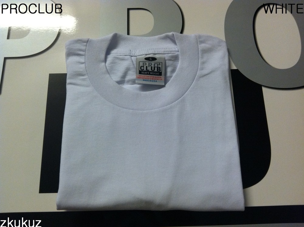 12 NEW PROCLUB HEAVY WEIGHT T-SHIRT WHITE PLAIN PRO CLUB BLANK 2XL 12PC