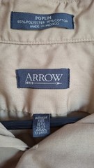 Arrow Poplin Wrinkle Resistant Solid Beige Long Sleeve Dress Shirt 2XL 36/37
