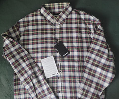 Mens DSquared2 Checkered Button Down Shirt Red /Multicolor Size 50 US 40 ( L )