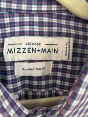Mizzen+Main Leeward Dress Shirt Men’s XL Trim Fit Blue Red Check Stretch