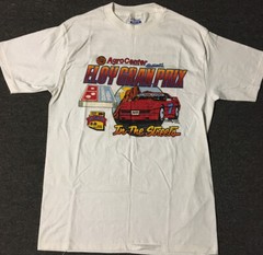 Vtg 80s Eloy Gran Prix Dominos Pizza Budweiser Racing Shirt L Corvette Grunge