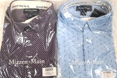 NEW LOT 2 MIZZEN+MAIN Short-Sleeve DRESS SHIRT SZ XL Blue Halyard Purple Leeward
