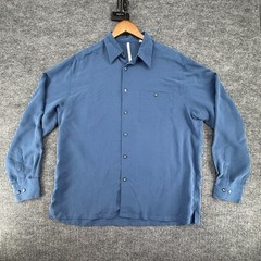 Axis Button Down Shirt Mens Large Blue Excellent Long Sleeve Solid Pocket