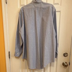 Mercer & Sons Blue Solid Cotton Button-Down Dress Shirt 17/33 Made in USA