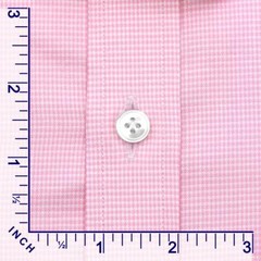 Men High Open Button Down Collar Buttonless Pink Houndstooth Formal Events Shirt