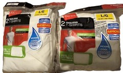 Lot of 4 Hanes Tagless T-Shirts 2 Pkgs White Comfort Soft 2135D2 Mens Large NIP