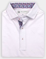 NEW Donald Ross LARGE Salem Solid Polo Golf Shirt WHITE
