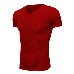 ‌New Personalized Casual Solid V-Neck Short Sleeve Tee