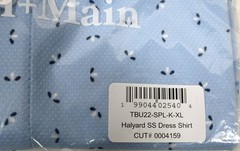 NEW LOT 2 MIZZEN+MAIN Short-Sleeve DRESS SHIRT SZ XL Blue Halyard Purple Leeward