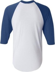 Men’s Regular fit Two Tone 100% Ring-Spun Combed Cotton Raglan ¾ Sleeve Baseball