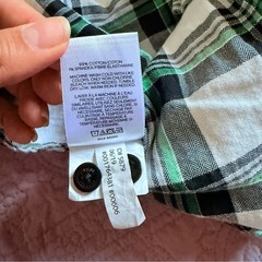 Express Green and Black Checkered Shirt