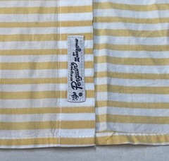 Penguin Button Front Shirt S/S Collared Yellow/White Stripes Sz XL Chest 48” EUC