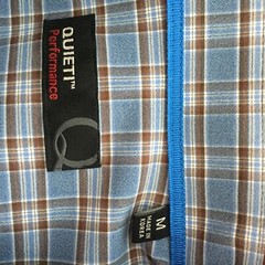 Quieti Performance Medium M Button Front Long Sleeve Shirt Blue Plaid Mens NWT
