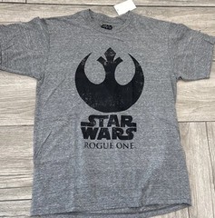 2017 Star Wars Rouge One Distressed Logo Style Tee Licensed T-Shirt Size Medium