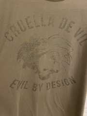DISNEY Army Green T Shirt Cruella de Vil 101 Dalmatians Men’s Sz Large L