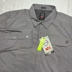 Wrangler ATG Performance Utility Shirt Mens XL Slate Gray Long Sleeve Button Up