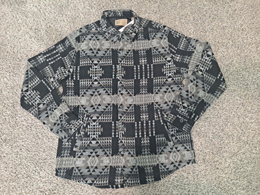WP Weatherproof Men’s Button-Up Long-Sleeve Shacket Southwest Pattern NWT
