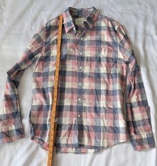American Eagle Super Soft Plaid Long Sleeve Woven Button-Up Size S Pink Blue