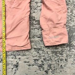 Mens Large Simms Button Down Vented Fishing Shirt Pink Cargo Chest Pocket