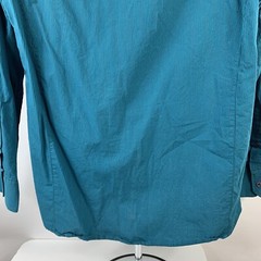 INC International Concepts Button Down Shirt Men’s XL Teal Striped Casual Cotton