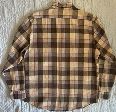 Sears Vintage Flannel Check Patch Pocket Chores Shirt in Brown (Multi) Size L