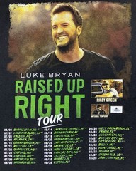 Luke Bryan Raised Up Right 2022 Tour T-Shirt Unisex Size Medium Double Side