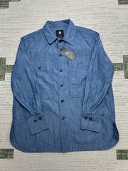 G-Star Raw Shirt Mens Medium Blue Cotton Button Up New