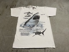 VTG Sharks Cape Cod Medium Tshirt Animals Nature Ocean USA Made 90s Sherry MFG