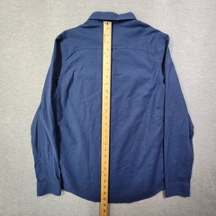 Lululemon Shirt Mens Small Navy Button Up Chest Pocket Casual Stretch Logo