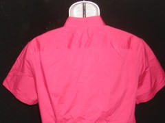VINCE SOLID FUCHSIA PINK COTTON/ELASTANE BLEND S/S BUTTON FT. SHIRT SZ. XL SLIM