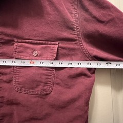Fossil Men’s Button Down Thick Cotton Long Sleeve Shirt Burgundy Size Large