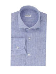 Fiori Di Lusso Blue Melange Linen Shirt – Slim – (FL952318)