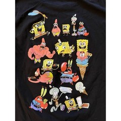 Nickelodeon Spongebob Squarepants Graphic T-Shirt Medium Black Meme Back Print
