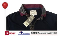 Burton London Mens Casual Collared shirt Short Sleeved Navy Extra Small BNWT UK