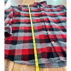 RedHead Brand Co Mens XL Flannel Shirt Red Grey Black Plaid Button Down Cotton