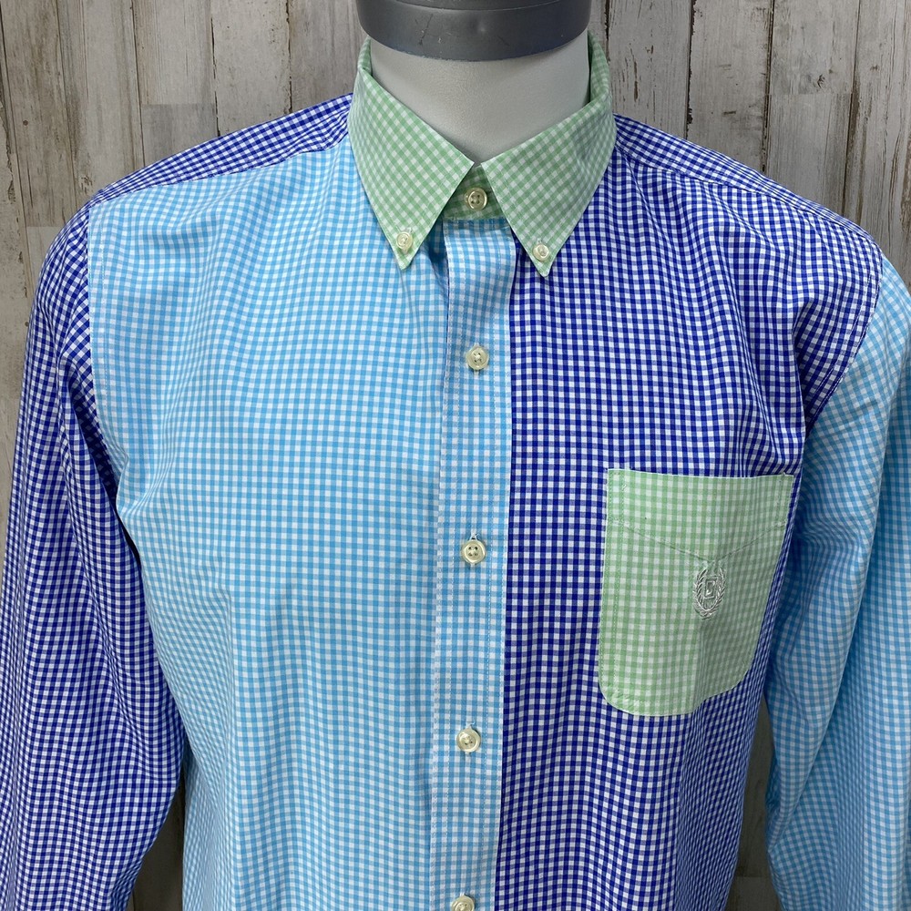 CHAPS Easy Care Button down Lightweight Check Multiple Color Size Large X8