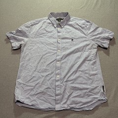French Connection Button Down Men’s Extra Large Preppy Minimalist Lounge Blue