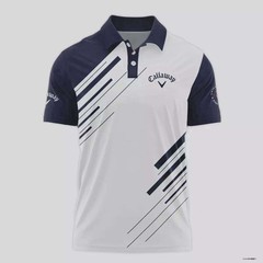Callaway 124th U.S. Open Pinehurst Golf Polo Shirt Striped Dark Blue 1