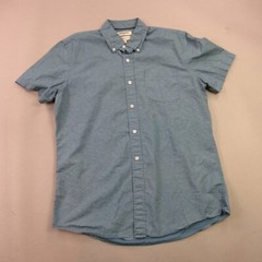 Goodthreads Shirt Mens Medium Button Up Short Sleeve Pocket Outdoors Blue