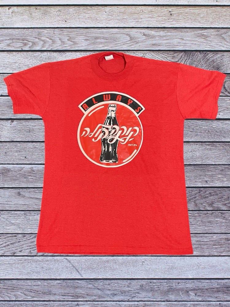 Always Coca-Cola Jerusalem Hebrew Letters Red T-Shirt Size XL