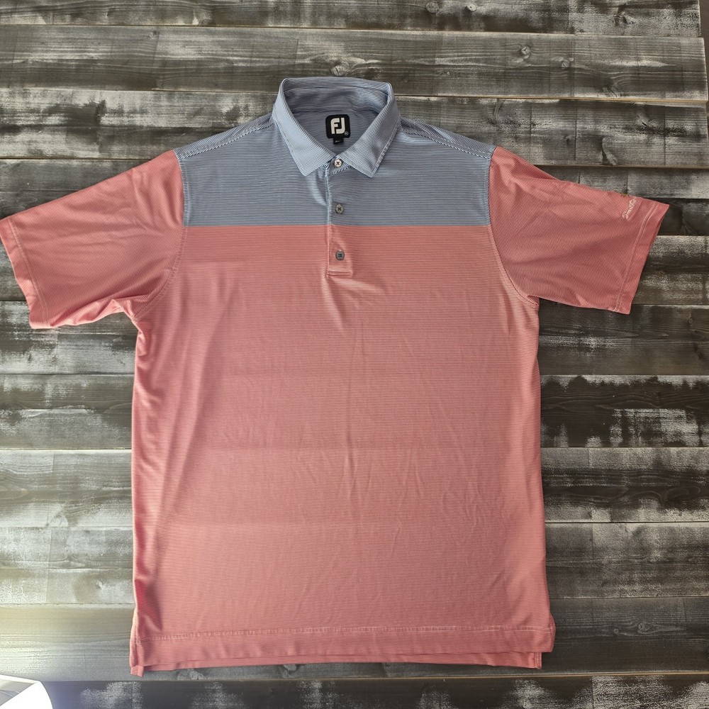 Footjoy Lisle End-on-End Block Self Collar Polo Mens XL 0064