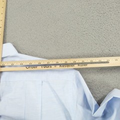 Lipson Shirtmakers Shirt Mens 16.5 Light Blue Classic Cotton Linen Button Up