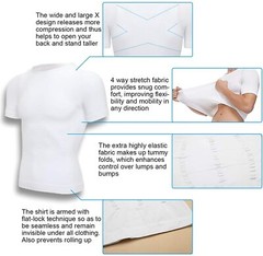 Men Slimming Body Shaper Posture Corrector Vest Abdomen Compression Shirt Top