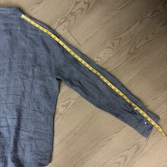 Men’s VTG Saks Fifth Avenue 100% Linen Blue Shirt Large Made in Albania