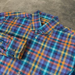 Robert Talbott Classic Button Up Shirt Mens Large Multicolor Plaid Long Sleeve