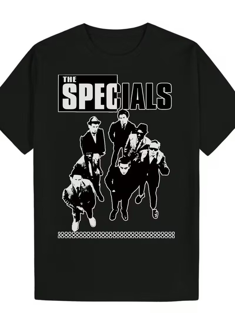 Men’S Casual Summer T-Shirt – “The Specials” Band Graphic, Black & White Design,